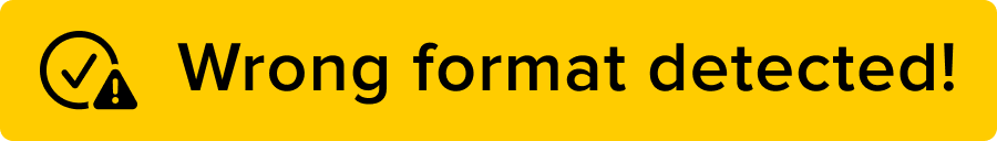 wrong format icon