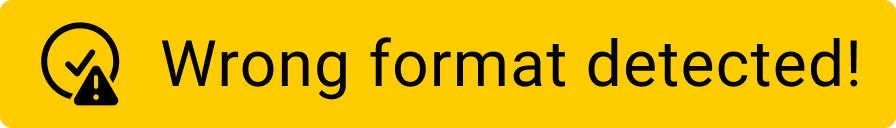 wrong format icon