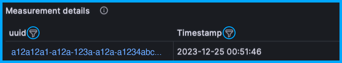 An image of the Panel Filters on Anyline Insights