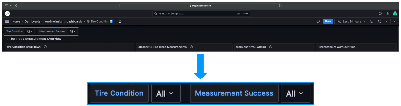 An image of the Data Filter on Anyline Insights