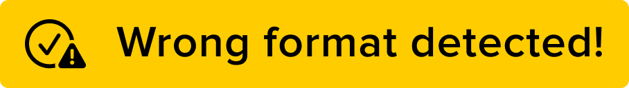 wrong format icon